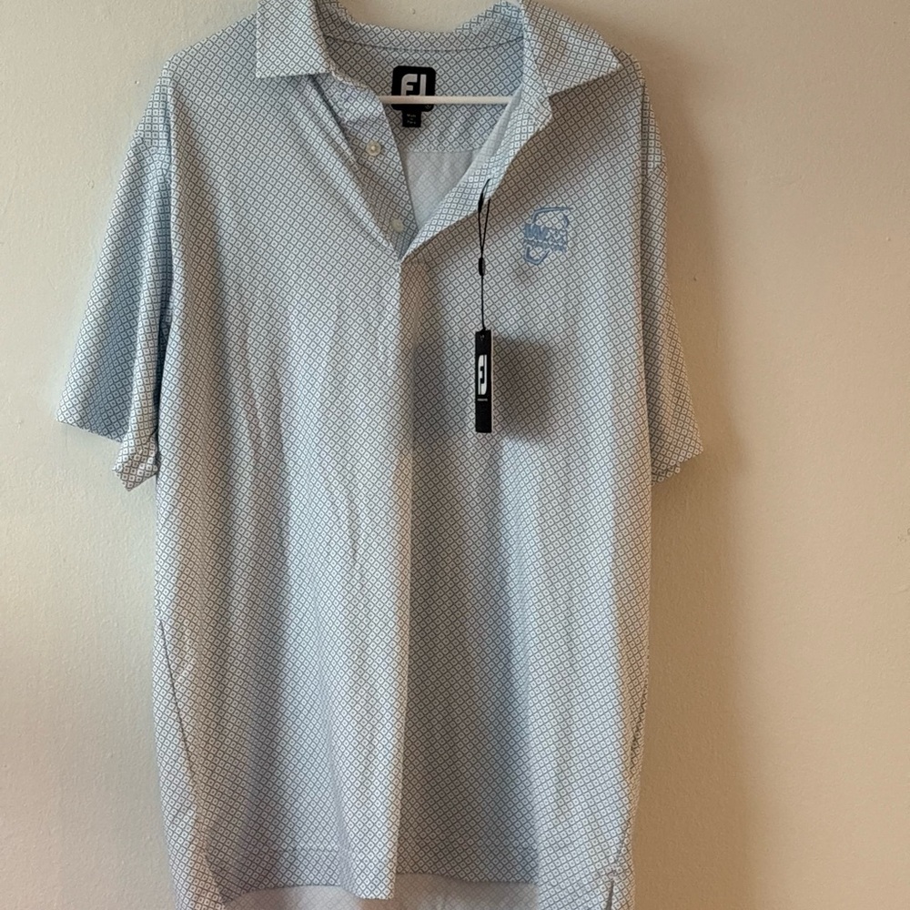 Men's Light Blue Patterned Polo Shirt